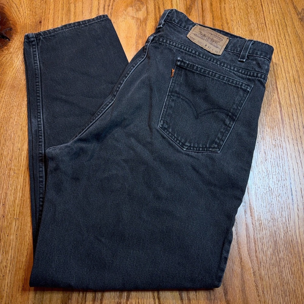 Vintage Levis 550 Jeans Mens 40x30 Black Relaxed Tapered Orange‎ Tab Made in USA